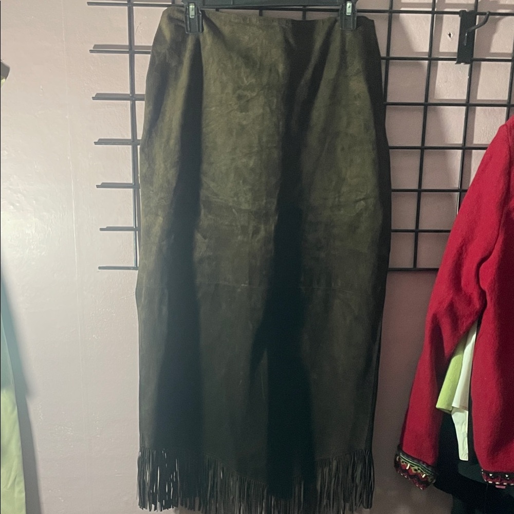 Elegant Brown Fringe Skirt Brown Swade
